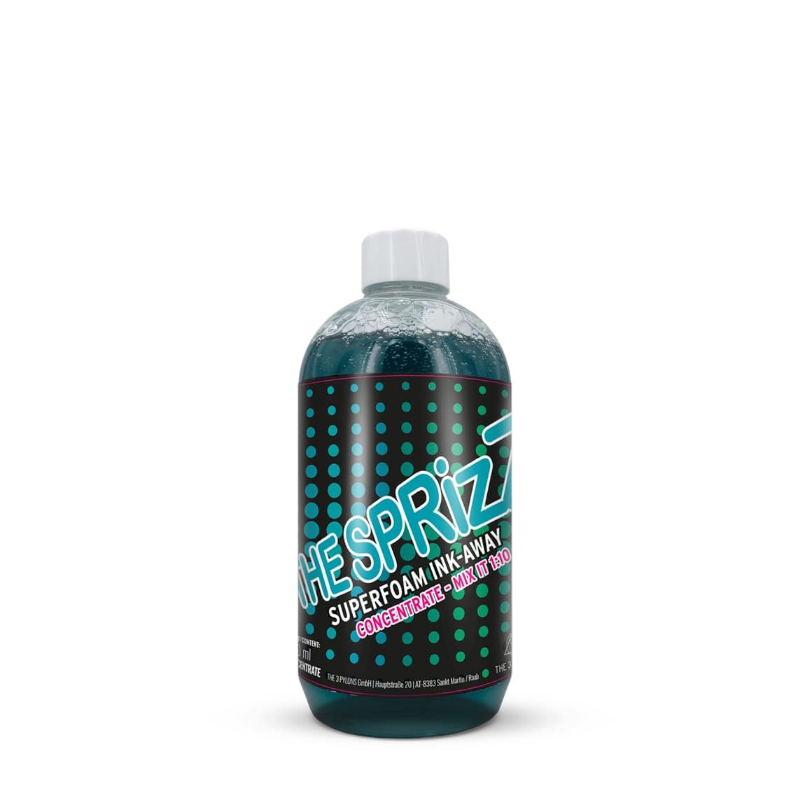 The Sprizz tattoo soap concentrate makes 5 letters