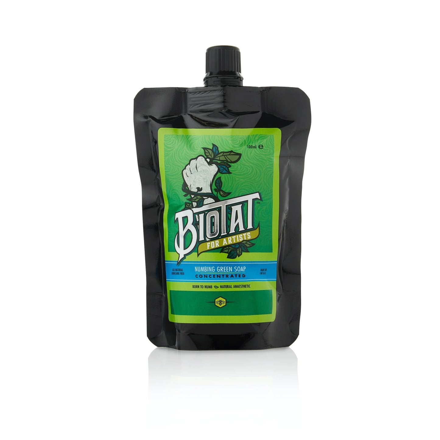 Biotat Natural Numbing Tattoo Green Soap Concentrated 100ml pouch
