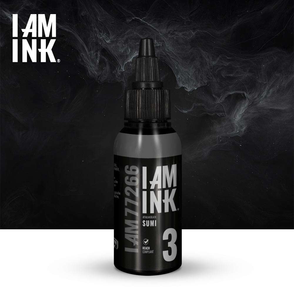 I AM INK #3 SUMI   dark grey 100ml - mmtattoo supplies